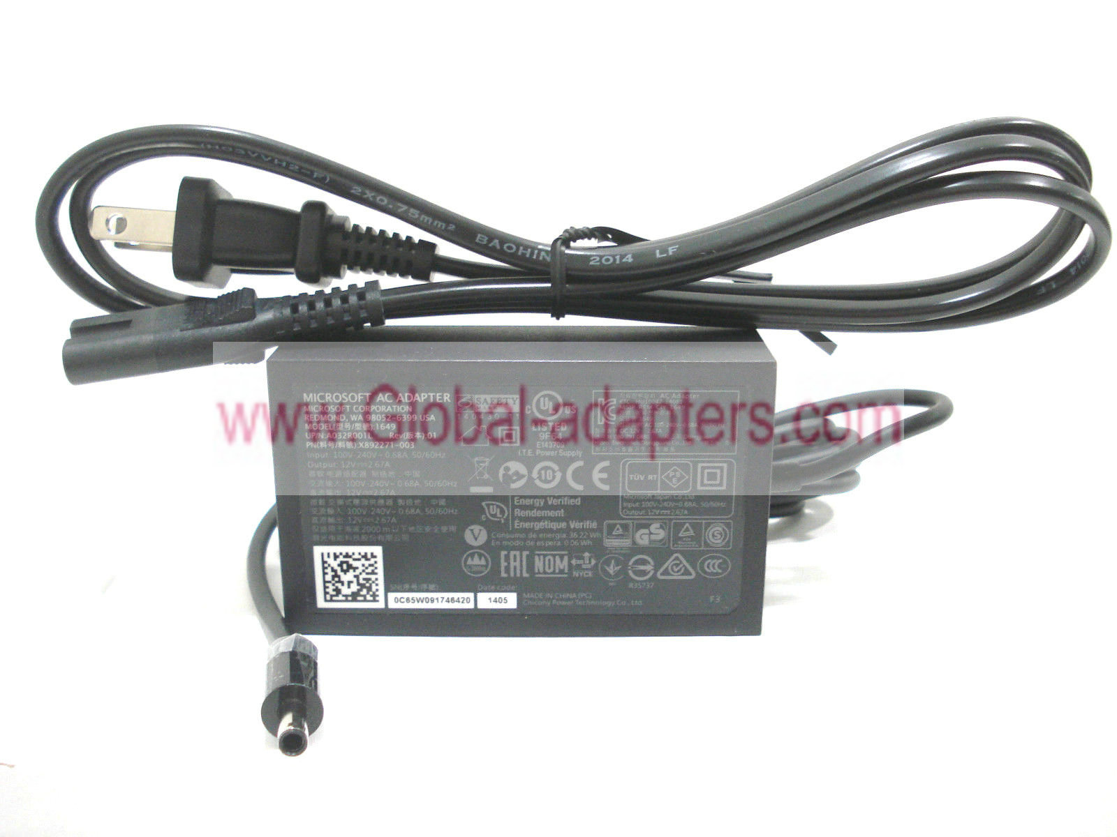 New 12V 2.67A Microsoft KINECT 1649 adapter for UP/N: A032R001L P/N: X892271-003 New